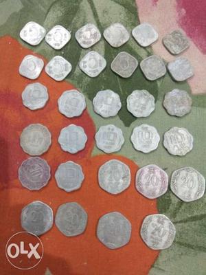 Old antique  paise coins of the year
