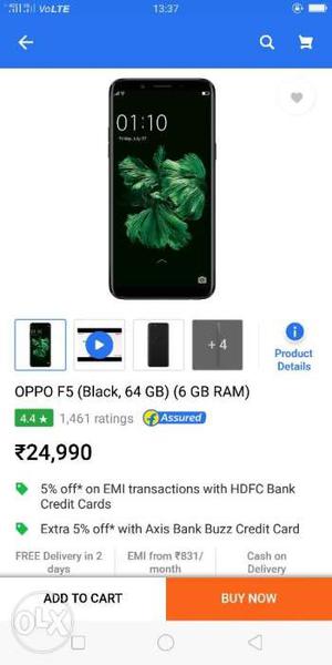 Oppo F5 6GB Ram, 64 Gb Rom, only two months old,