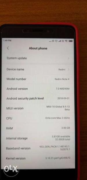 Redme note 4,3 gb one year old...In good work