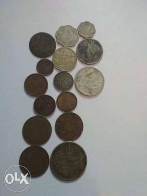 Round Silver-colored And Brown Coin Lot