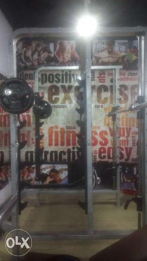 Smith machine with power cage