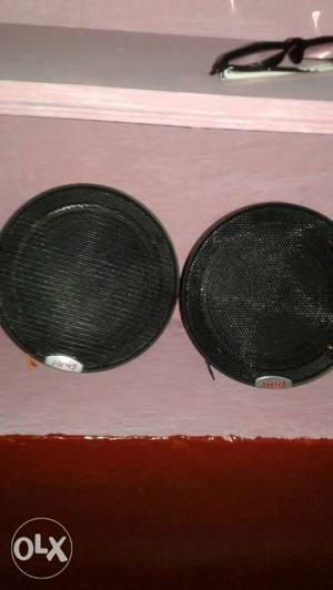 Two Black And Gray Coaxial Speakers