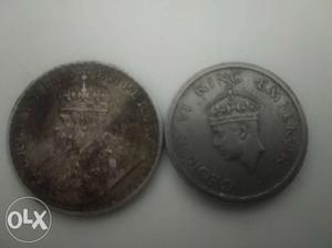 Very old 1 rupess silver coin  And 1 rupess