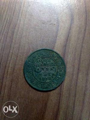 82 yr old one quarters Anna coin