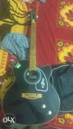 Black And Yellow Acoustic Guitar