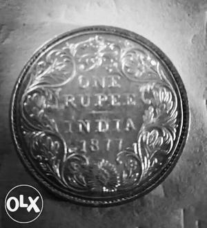 British period genuine silver one rupee coin.