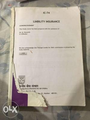 Insurancd Exam - IC 74 - Liability Insurance