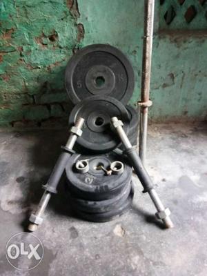 Pair Of Black-and-gray Dumbbells