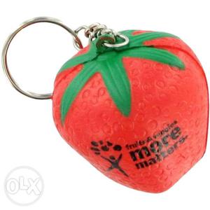 Red And Green Plastic strawberry key ring