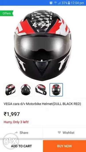 Vega cara L size helmet with dual visor ad dual security