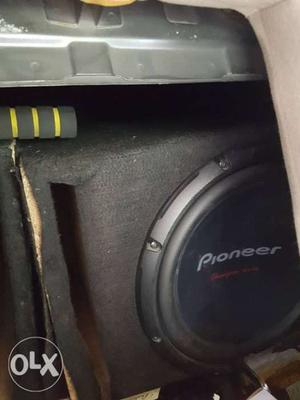 2 pioneer subwoofers with specially maked boxes.