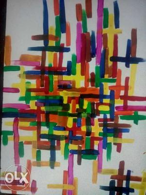Abstract and geometric paint with acrylic paint