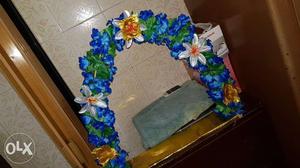Blue And Green Floral Wreath