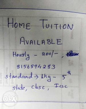 HOME TUITION .