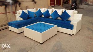 L shape sofa set with table