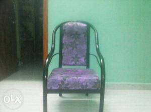 Purple And Black Metal Frame Armchair