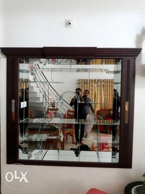 Showcase mirror and frame work