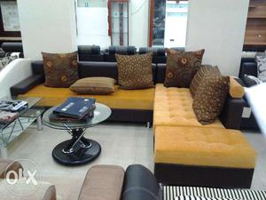 Solid look and high quality L shape sofa.