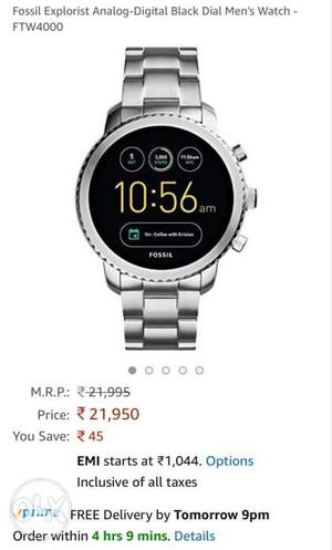25 days old fossil q explorist gen 3 watch with