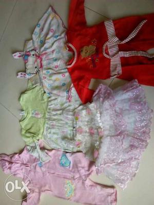 5 dresses for 6 months to 1 yr old girls..