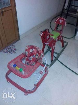 Baby used walker,swinging channa Patna horse toy