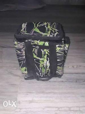 Black And Green Floral Bag