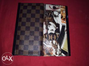 Black And White Checkered Leather Wallet