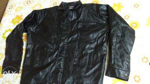 Black Cargo Leather Jacket