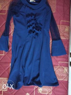 Blue And Black Floral Spaghetti Strap Dress