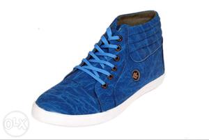 Blue And Brown High-top Sneaker