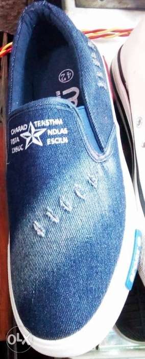 Blue And White Hollister Denim Shoes