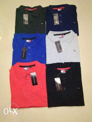 Blue, Red, And Black T shirts