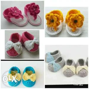 Crochet baby shoes up to 1 yr.all any color