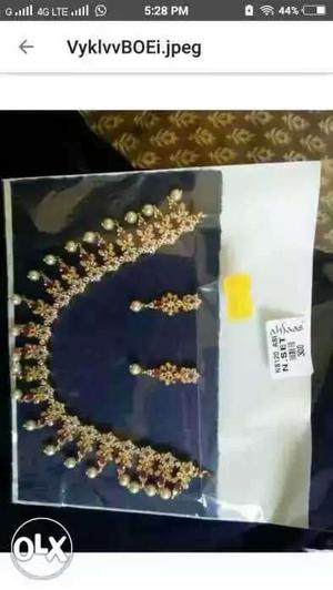 Cz Stones Fashion Jewellery necklace set with