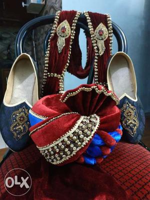 Designer Sherwani set (matching shoes, pagri,