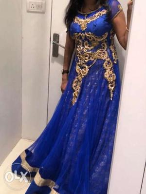 Elegant blue wedding gown