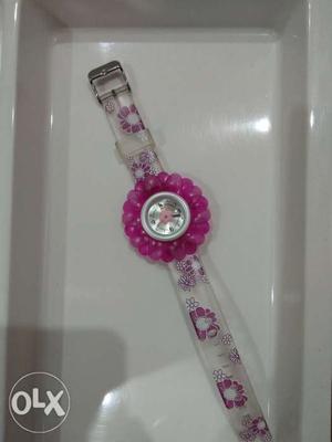Floral watch for girls