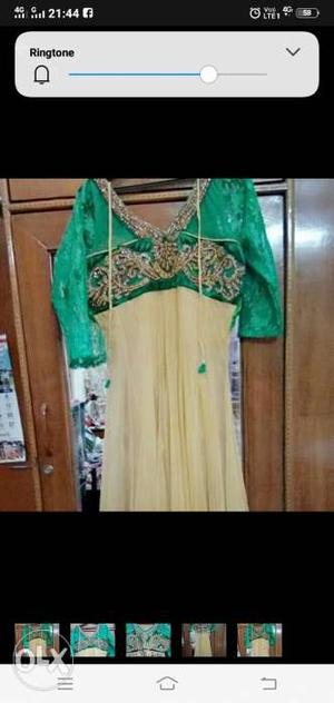 Green golden net gown.. small size