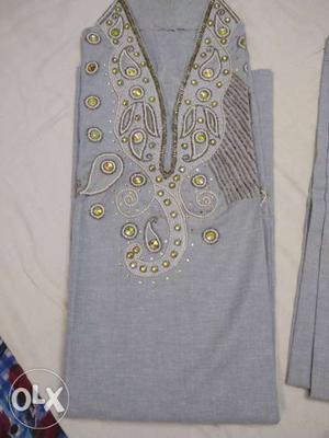 Light blue Sherwani Kurta Pajama with zarri work