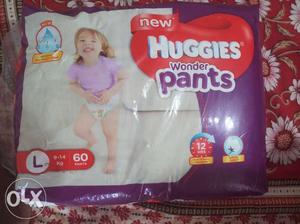 New Huggies wobder 60 pants packs L size MRP 890.