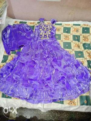 Purple gown with stone work