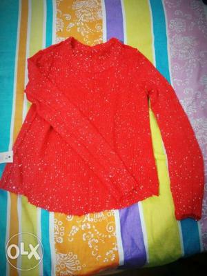 Red/Mehroon-Top for kids wearing age  year for girls.