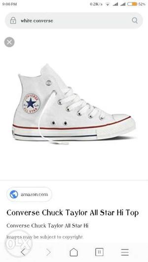 Size 7 white High top convers mint condition