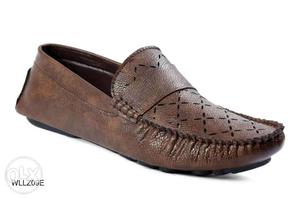 Stylish brown synthetic loafer shoe shiping