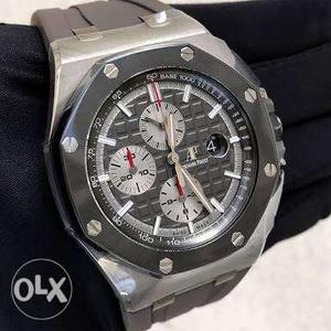 Tough watch matte grey colour with chronograph