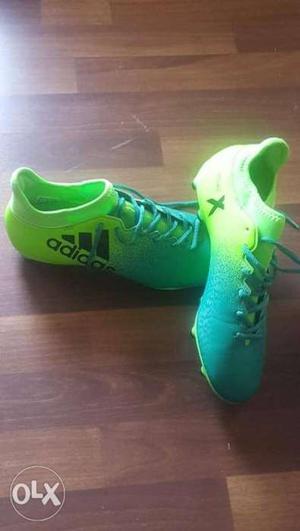 Unused Pair Of Green Adidas Cleats x16.3