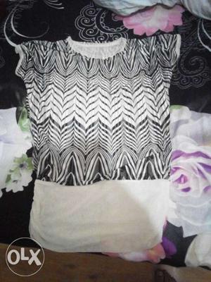 White And Black Zebra Print Dress
