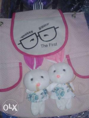 White And Pink Hello Kitty Plush Toy
