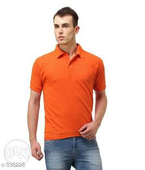 Women's Orange V-neck Shirt