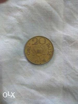 20 paisa  gold coin. price negotiable.